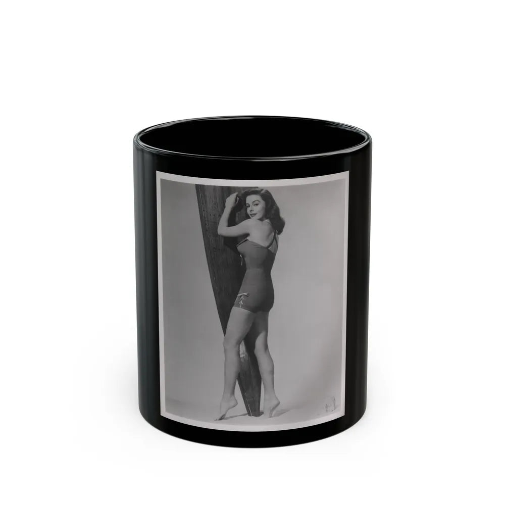 Elaine Stewart #162 - Negative Struck B&W 8x10 50's Era Full Body 1 Piece Swimsuit Cheesecake HQ Photo (Vintage Female Icon) Black Coffee Mug-11oz-Go Mug Yourself