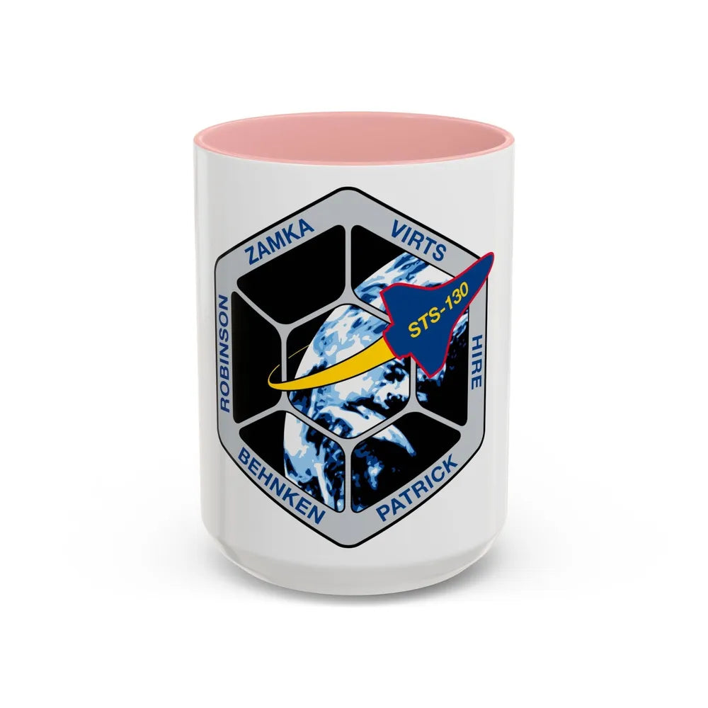 STS 130 (NASA) Accent Coffee Mug-15oz-Pink-Go Mug Yourself