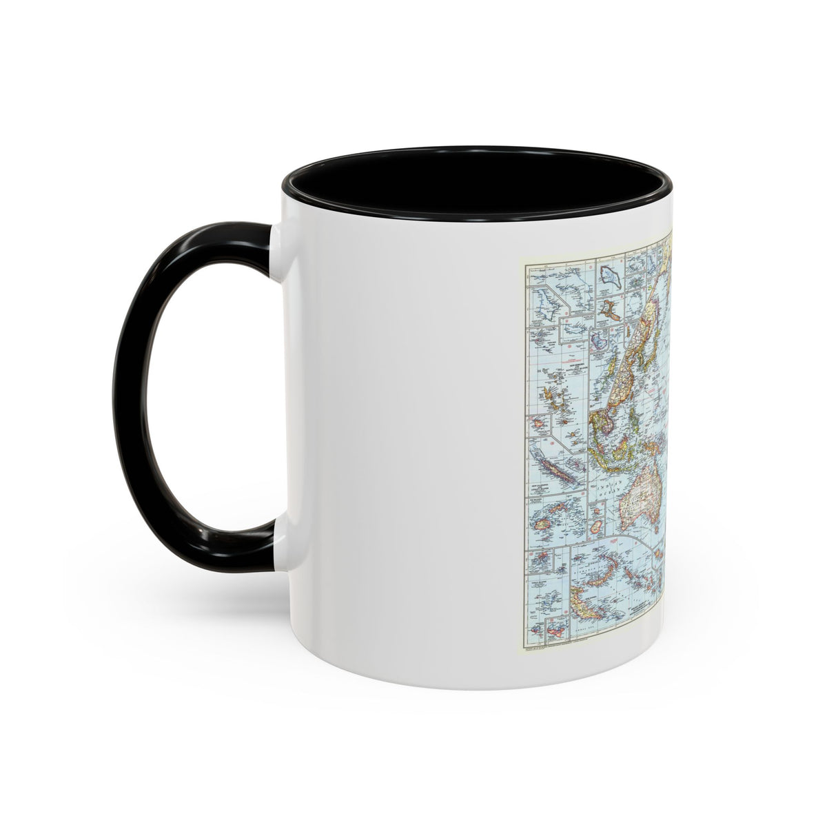Pacific Ocean (1952) (Map) Accent Coffee Mug