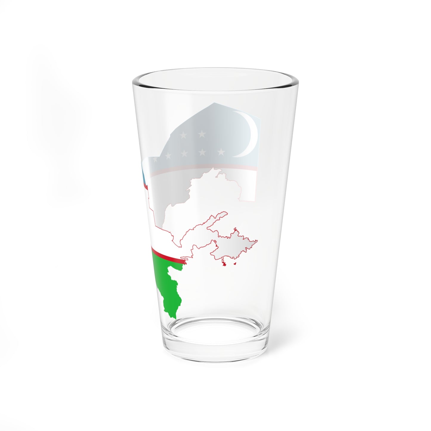 Flag-map of Uzbekistan (Uzbekistan) Pint Glass 16oz