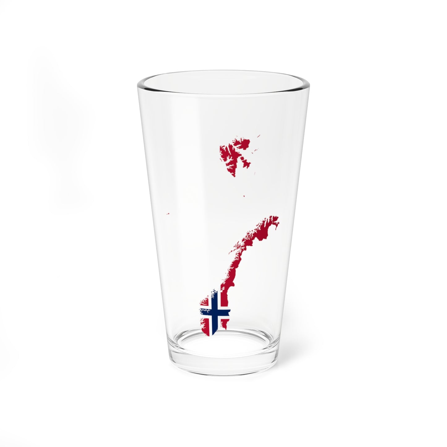 Flag-map of Norway  (Norway) Pint Glass 16oz