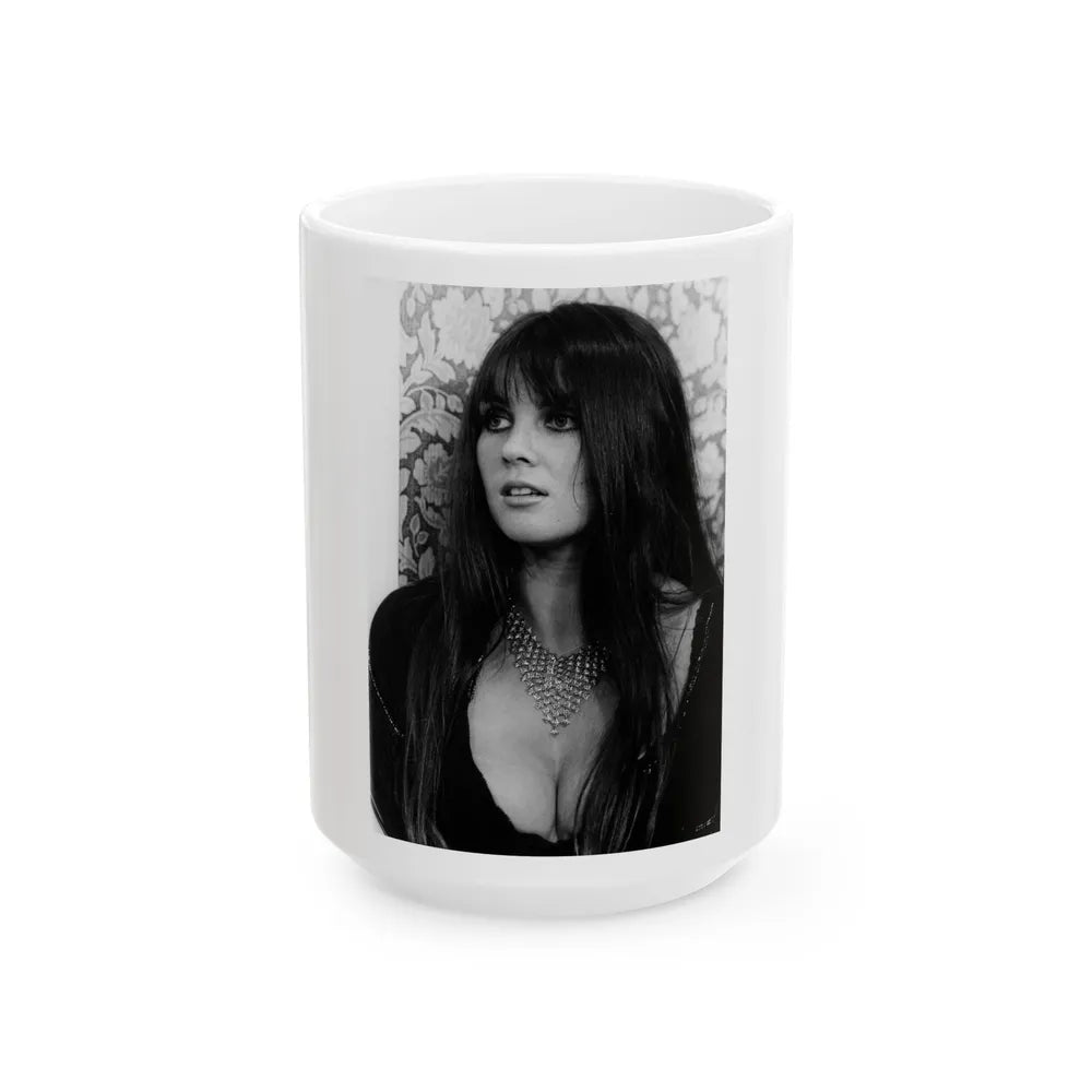 Caroline Munro #234 (Vintage Female Icon) White Coffee Mug-15oz-Go Mug Yourself