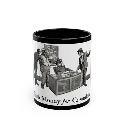 Cash Money for Casualties (1), Redbook magazine, December 1932 - Black Coffee Mug-11oz-Go Mug Yourself