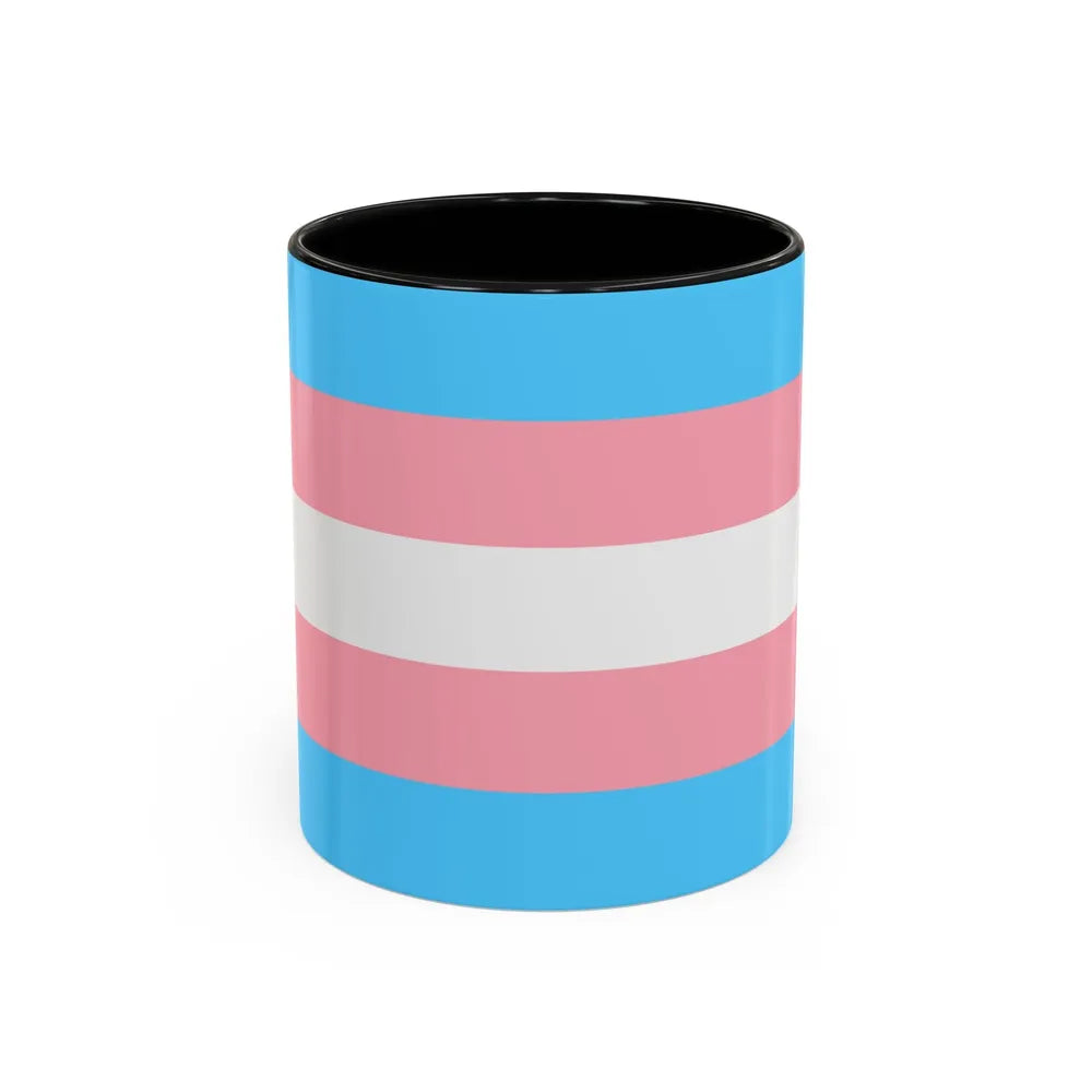 Transgender Pride Flag - Accent Coffee Mug-11oz-Black-Go Mug Yourself