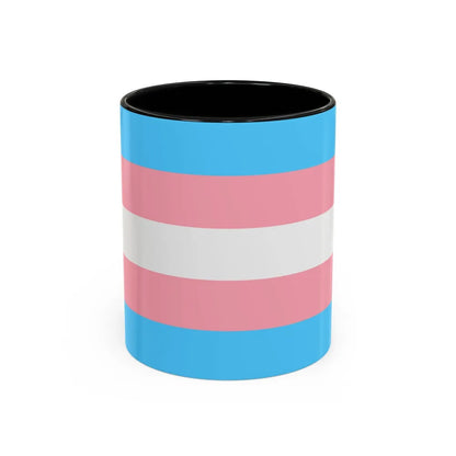 Transgender Pride Flag - Accent Coffee Mug-11oz-Black-Go Mug Yourself