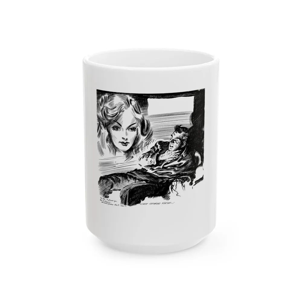 Dime Mystery magazine Illustration, 1949 - White Coffee Mug-15oz-Go Mug Yourself