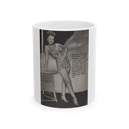 Paulette Goddard #140 - Physical Culture Pocket Mag. Oct. '46 - 1 B&W Photo (Vintage Female Icon) White Coffee Mug-11oz-Go Mug Yourself