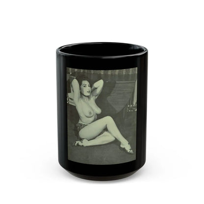 June Palmer #147 - Topless (Vintage Female Icon) Black Coffee Mug-15oz-Go Mug Yourself