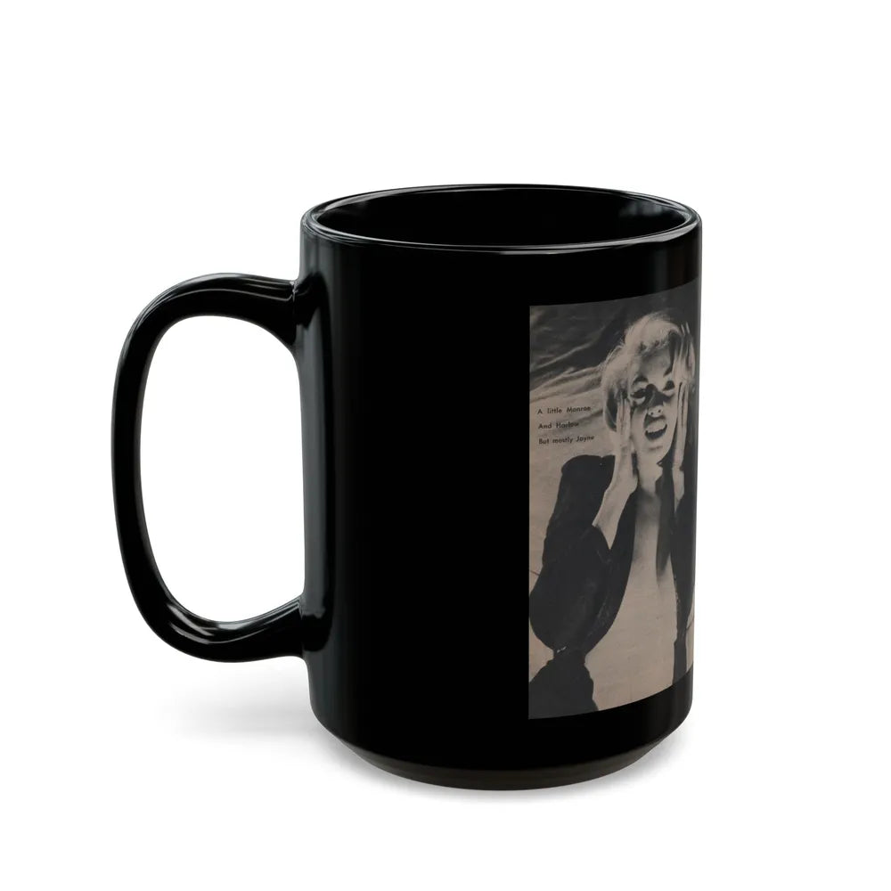 Jayne Mansfield #310 - JAYNE Pocket Magazine Pages 64 & 65 (Vintage Female Icon) Black Coffee Mug-Go Mug Yourself