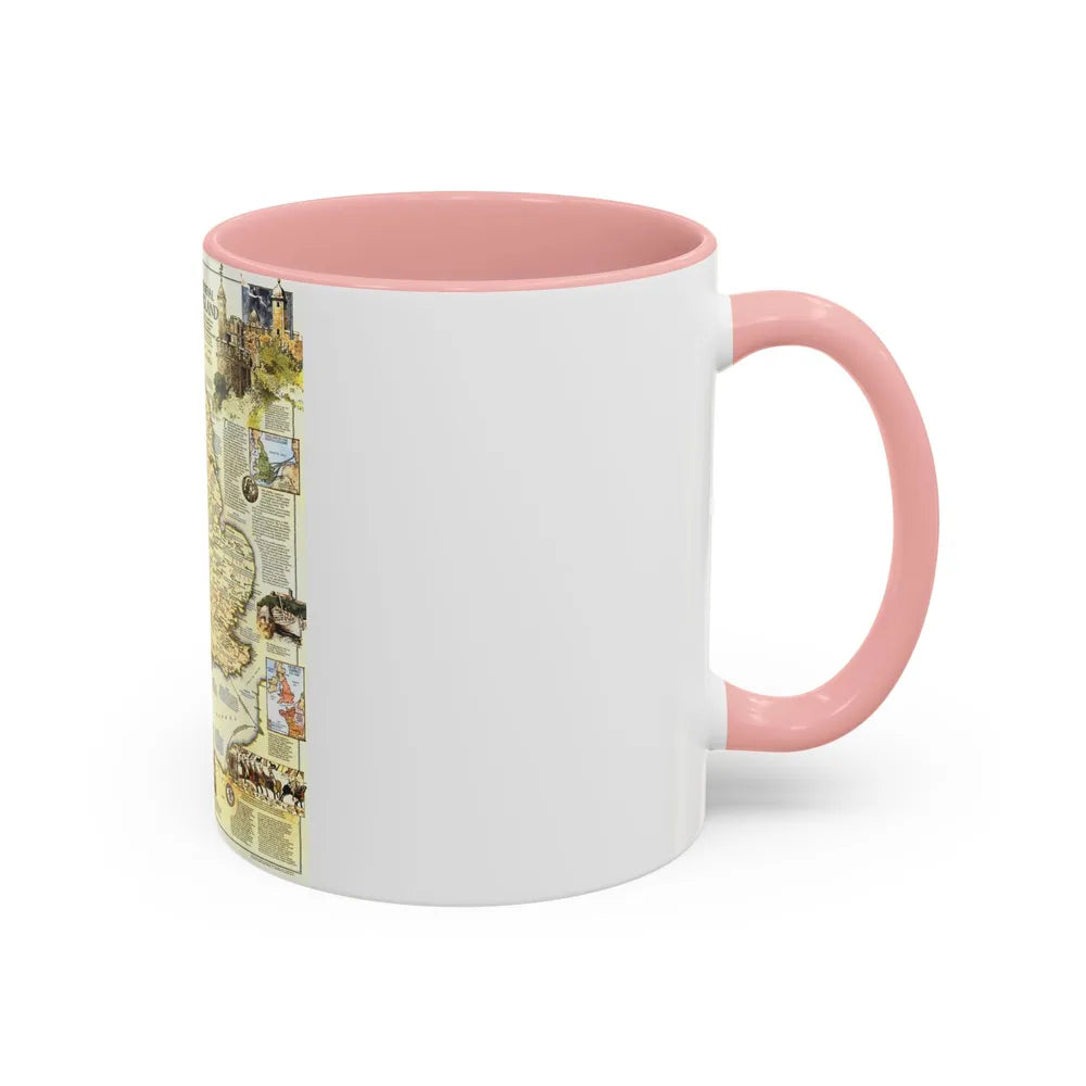 England - Medieval (1979) (Map) Accent Coffee Mug-Go Mug Yourself