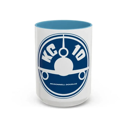 78th ARS with KC 10 blue image (U.S. Air Force) Accent Coffee Mug 15oz Light Blue - Go Mug Yourself