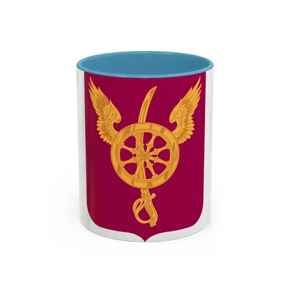 79 Ordnance Battalion Obsolete Insignia 2 (U.S. Army) Accent Coffee Mug 11oz Light Blue - Go Mug Yourself