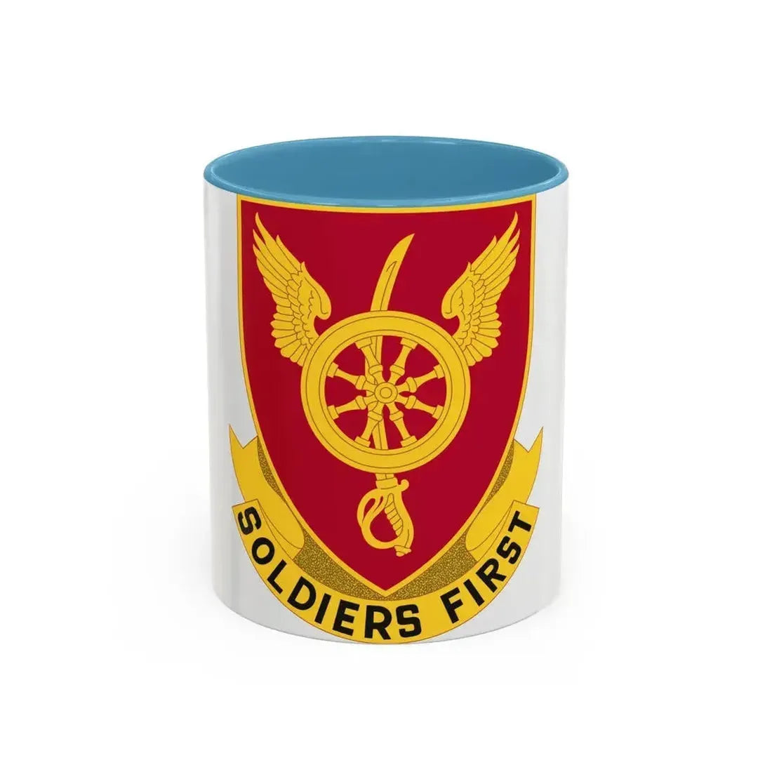 79 Ordnance Battalion Obsolete Insignia (U.S. Army) Accent Coffee Mug 11oz Light Blue - Go Mug Yourself