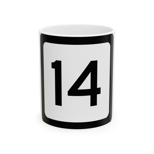 WV-14 (Virginia) (Road Sign) White Coffee Mug-11oz-Go Mug Yourself