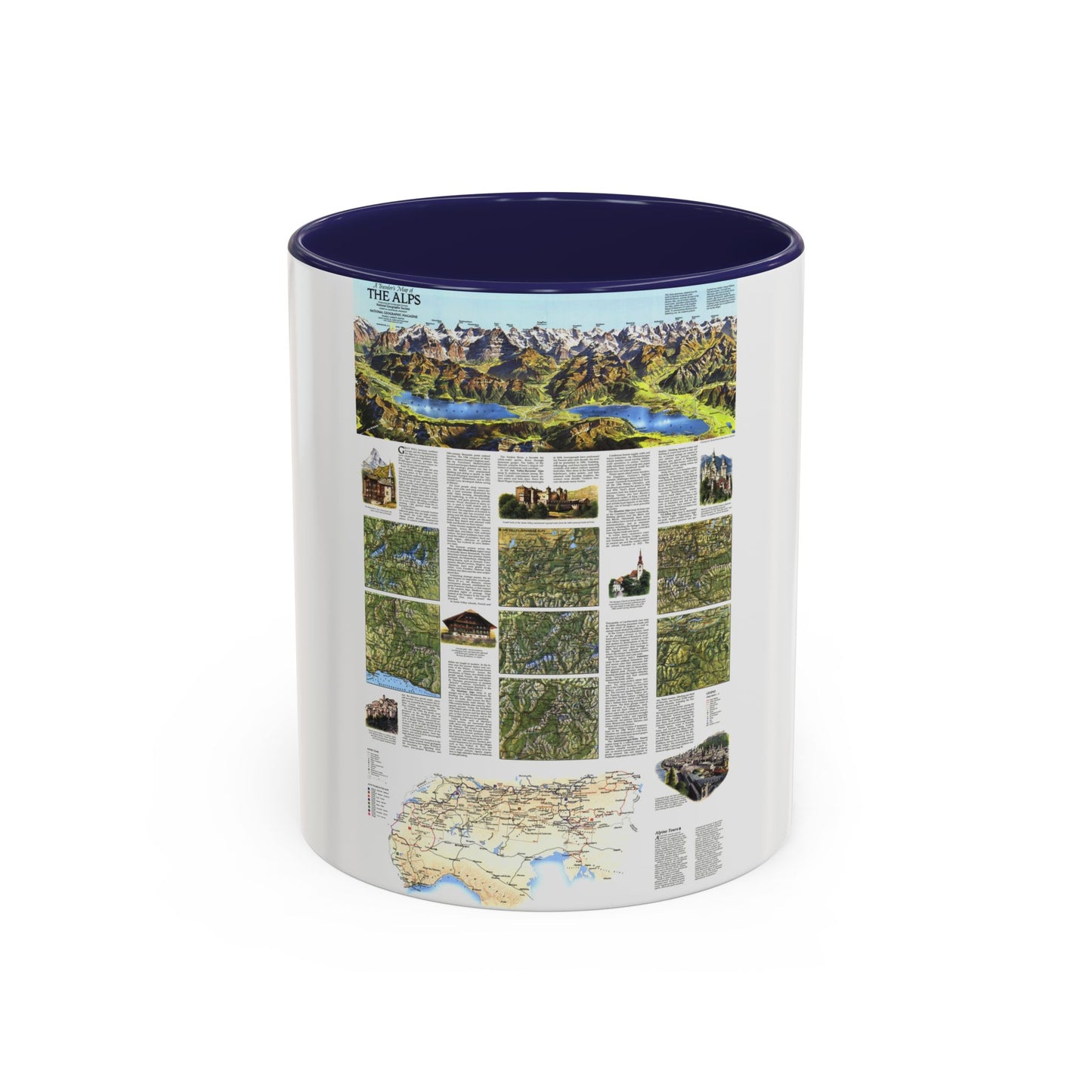 Alps, The - A Traveller's Map (1985) (Map) Accent Coffee Mug