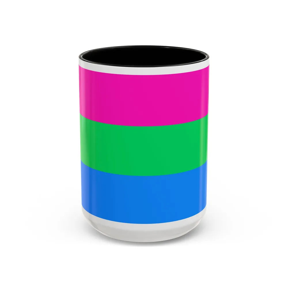 Polysexuality Pride Flag - Accent Coffee Mug-15oz-Black-Go Mug Yourself