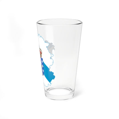 Flag map of Galicia (Spain) Pint Glass 16oz