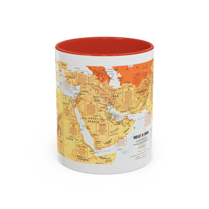 Middle East in Turmoil (1980) (Map) Accent Coffee Mug