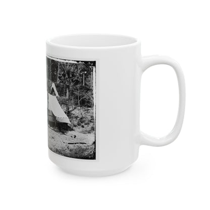 Morris Island, South Carolina. General Quincy A. Gillmore In Front Of His Tent 001 (U.S. Civil War) White Coffee Mug