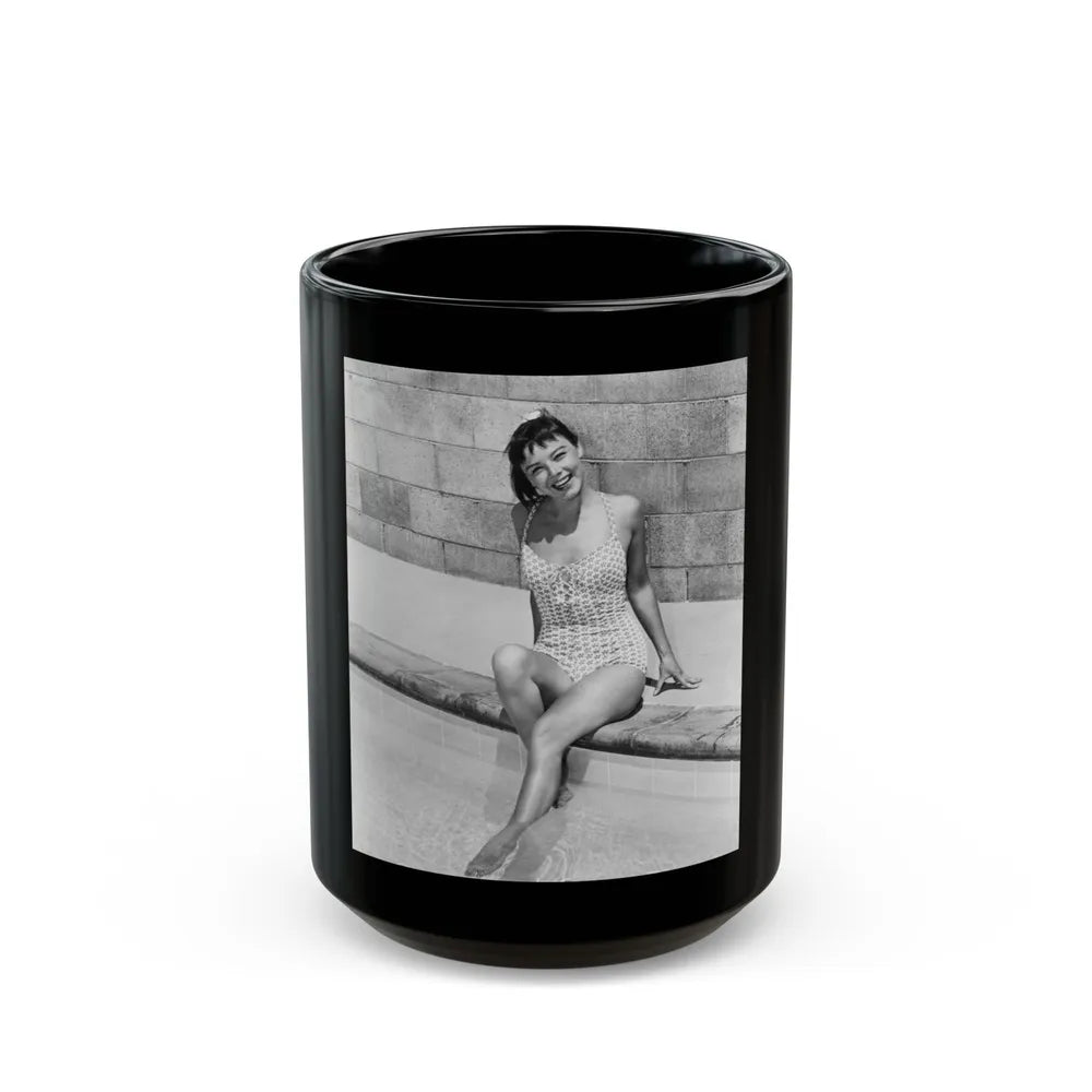 Janet Munro #09 (Vintage Female Icon) Black Coffee Mug-15oz-Go Mug Yourself