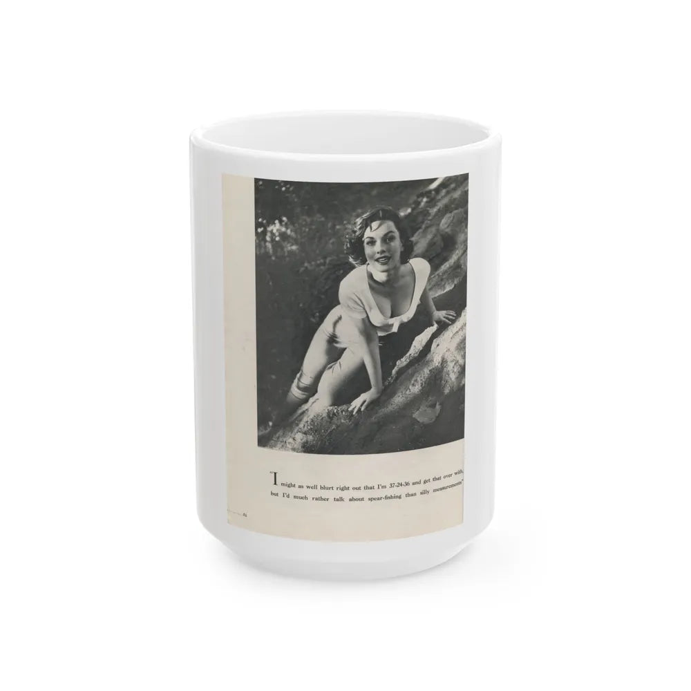 Dawn Richard #73 - [Pages 24] Including Pages 3 of 5 with, 1 B&W Photo & Caption from Swank Magazine Aug. '57 (Vintage Female Icon) White Coffee Mug-15oz-Go Mug Yourself