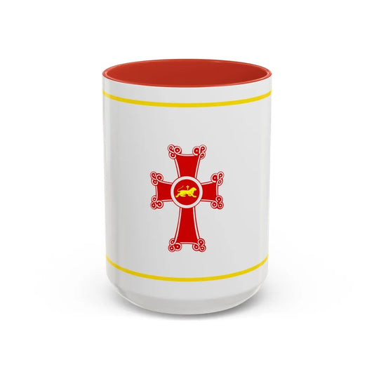 Flag of Gyumri Armenia - Accent Coffee Mug-15oz-Red-Go Mug Yourself