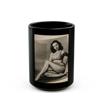 Greta Thyssen #125 - 1 Page 1 B&W Photo & Caption from Cover Girls Models Mag. June '54 (Vintage Female Icon) Black Coffee Mug-15oz-Go Mug Yourself