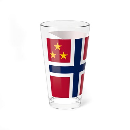 Norwegian Lieutenant General rank flag (Norway) Pint Glass 16oz