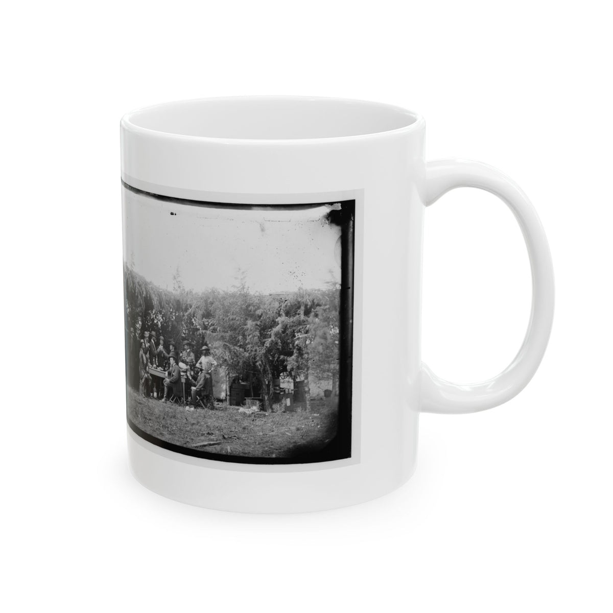 Petersburg, Virginia. Group At Telegraphic Corps Quarters. Headquarters, Army Of The Potomac (U.S. Civil War) White Coffee Mug