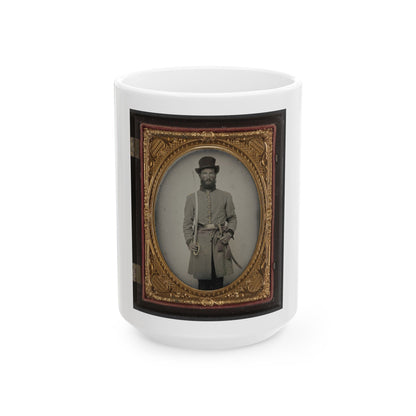 Captain Augustus C. Thompson Of Co. G, 16th Georgia Infantry Regiment With Sword (U.S. Civil War) White Coffee Mug