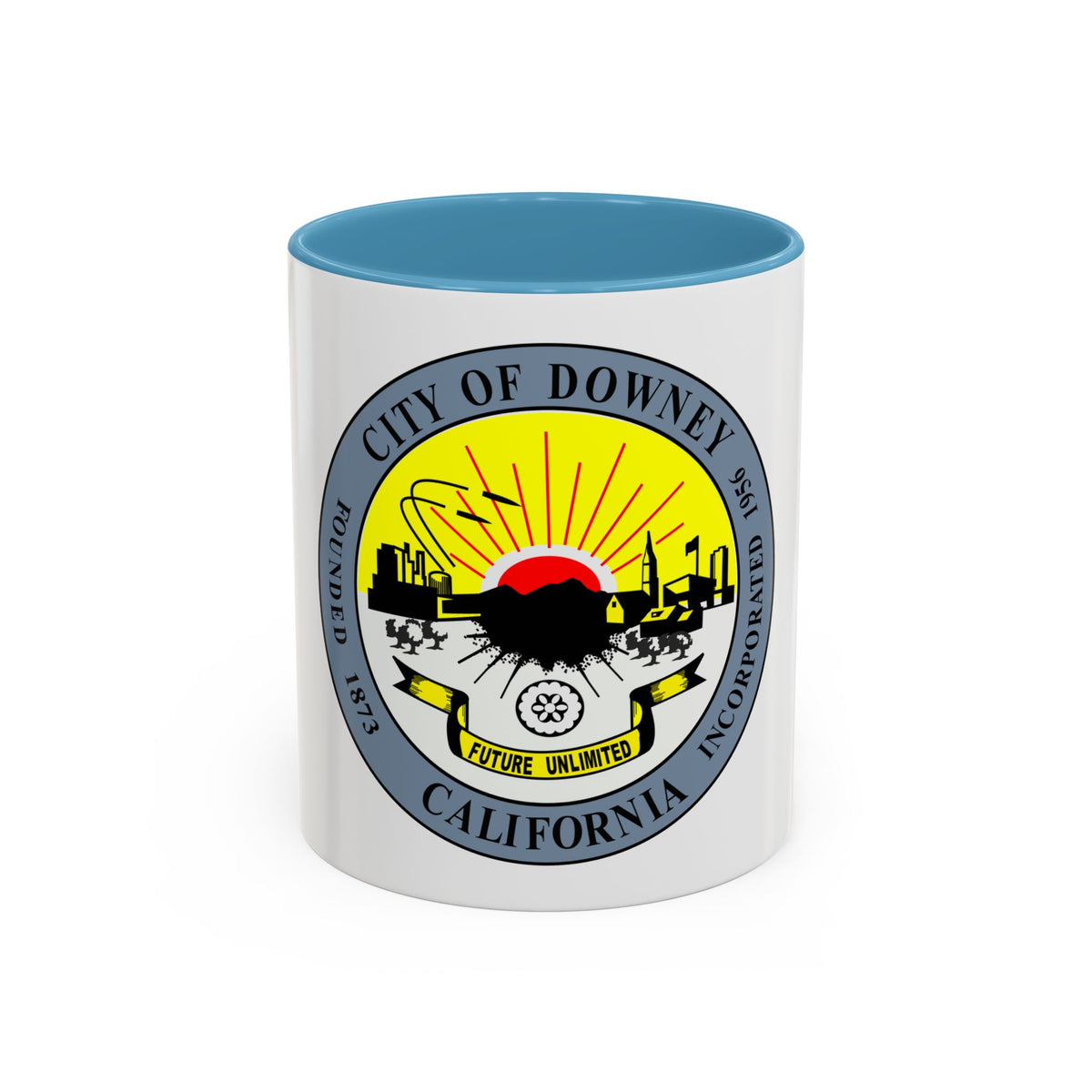 Seal of Downey California - Accent Coffee Mug