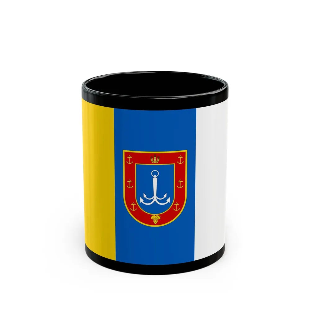 Flag of Odessa Oblast Ukraine - Black Coffee Mug-11oz-Go Mug Yourself