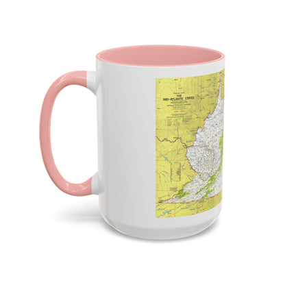 USA - Mid-Atlantic States 1 (1976) (Map) Accent Coffee Mug