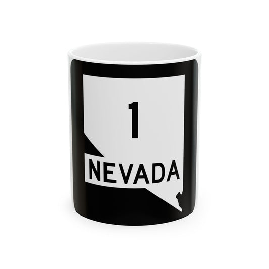 Nevada 1 (Nevada) (Road Sign) White Coffee Mug
