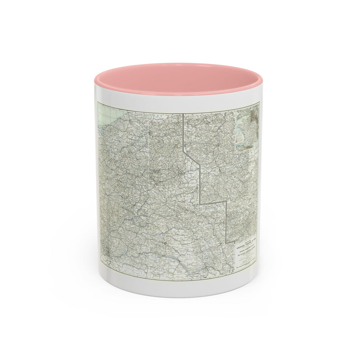 Western Theatre of War (1918) (Map) Accent Coffee Mug