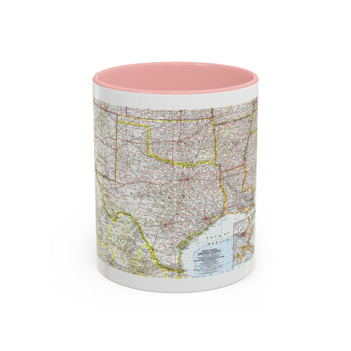 USA - South Central (1961) (Map) Accent Coffee Mug