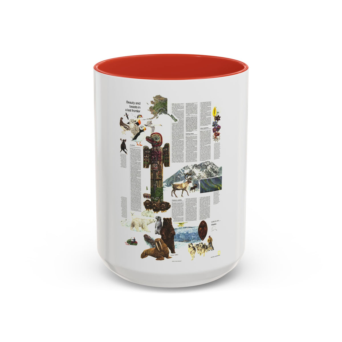 USA - Alaska, Beauty and Beasts (1975) (Map) Accent Coffee Mug