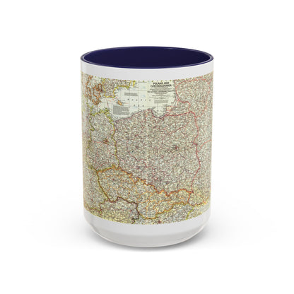 Poland and Czechoslovakia (1958) (Map) Accent Coffee Mug