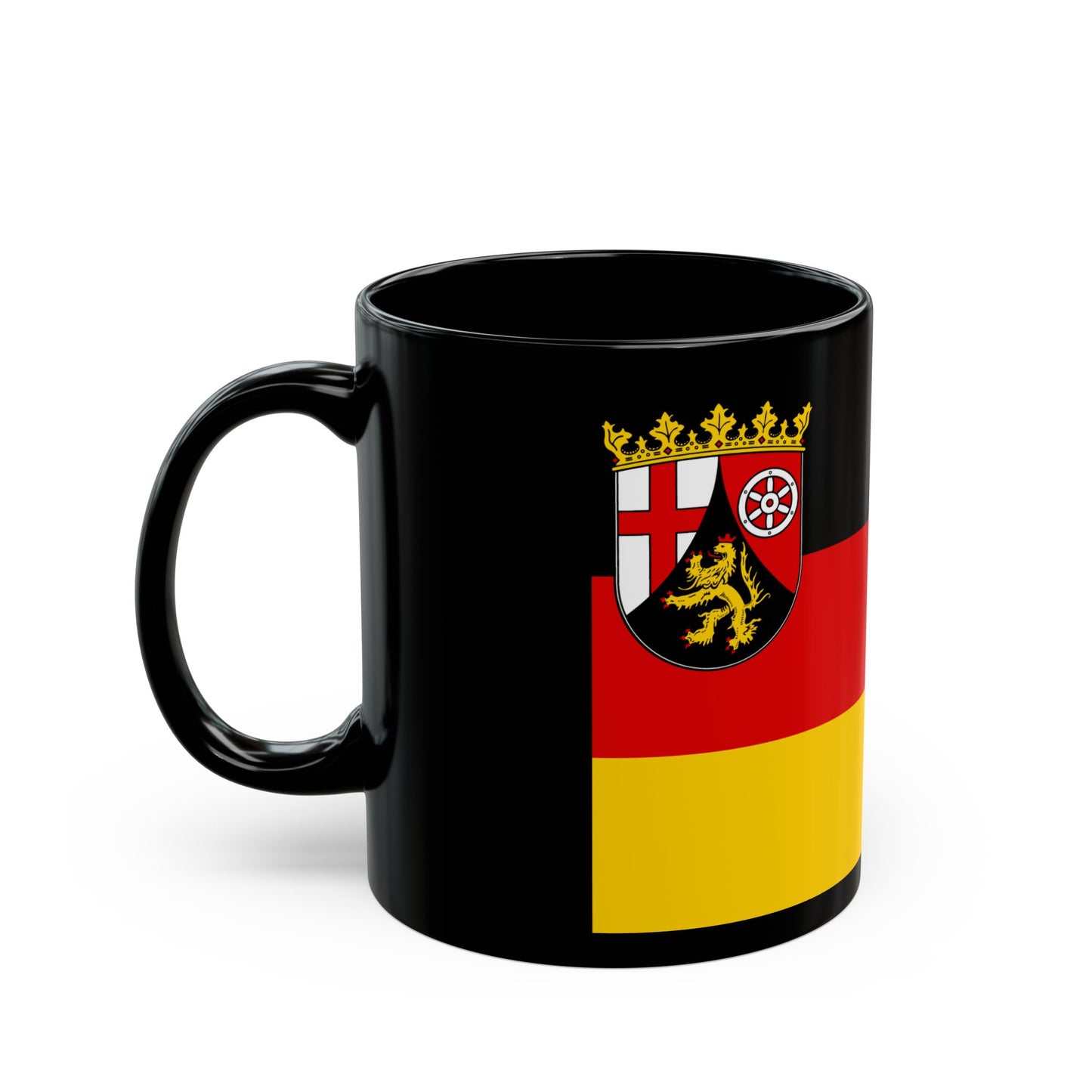 Flag of Rhineland Palatinate Germany - Black Coffee Mug-Go Mug Yourself