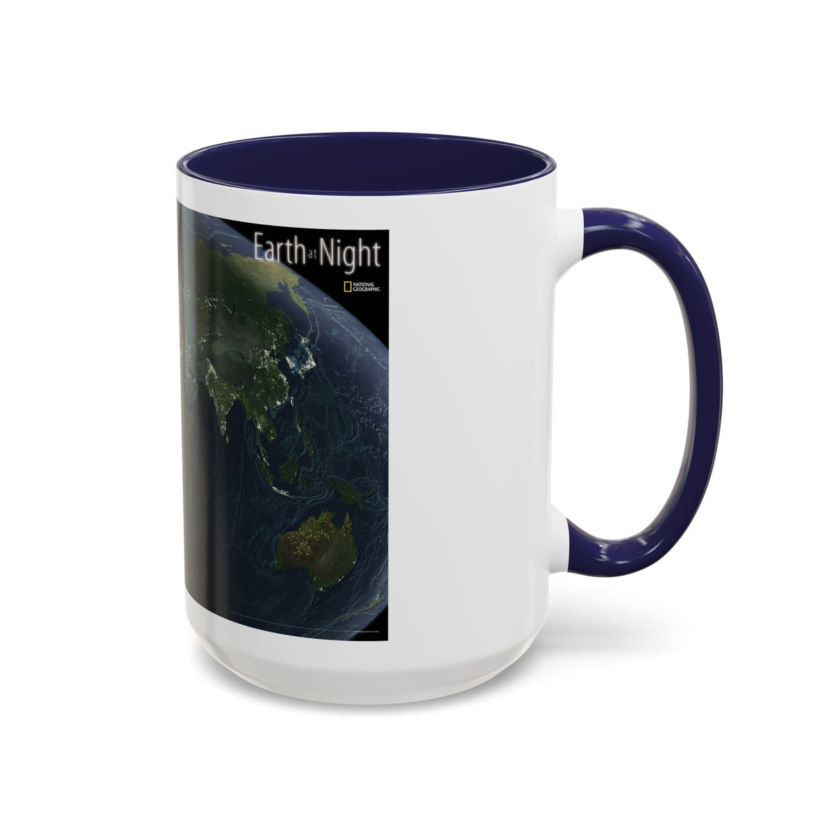 World Map - Earth at Night (2004) (Map) Accent Coffee Mug