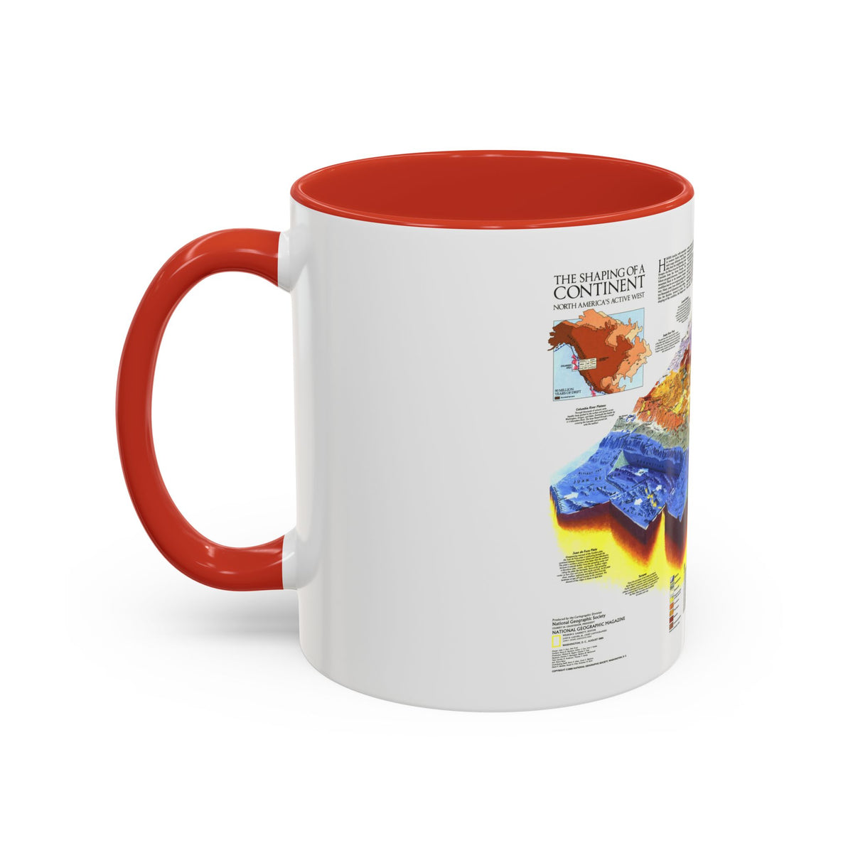 North America - The Shaping of a Continent (1985) (Map) Accent Coffee Mug