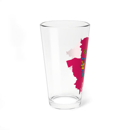 Flag-map of Zaporizhia Oblast (Ukraine) Pint Glass 16oz