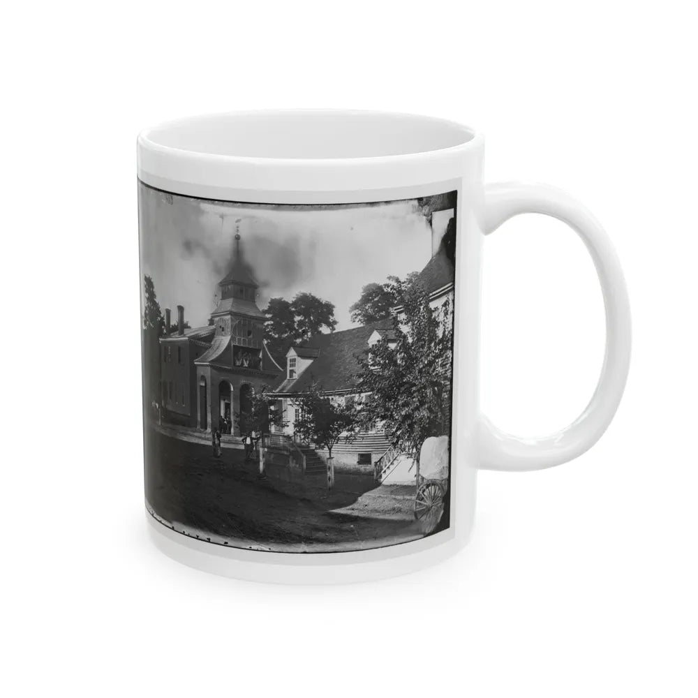 Culpeper Court House, Va. Court House, With A Group Of Confederates Captured At Cedar Mountain On Balcony (U.S. Civil War) White Coffee Mug-Go Mug Yourself