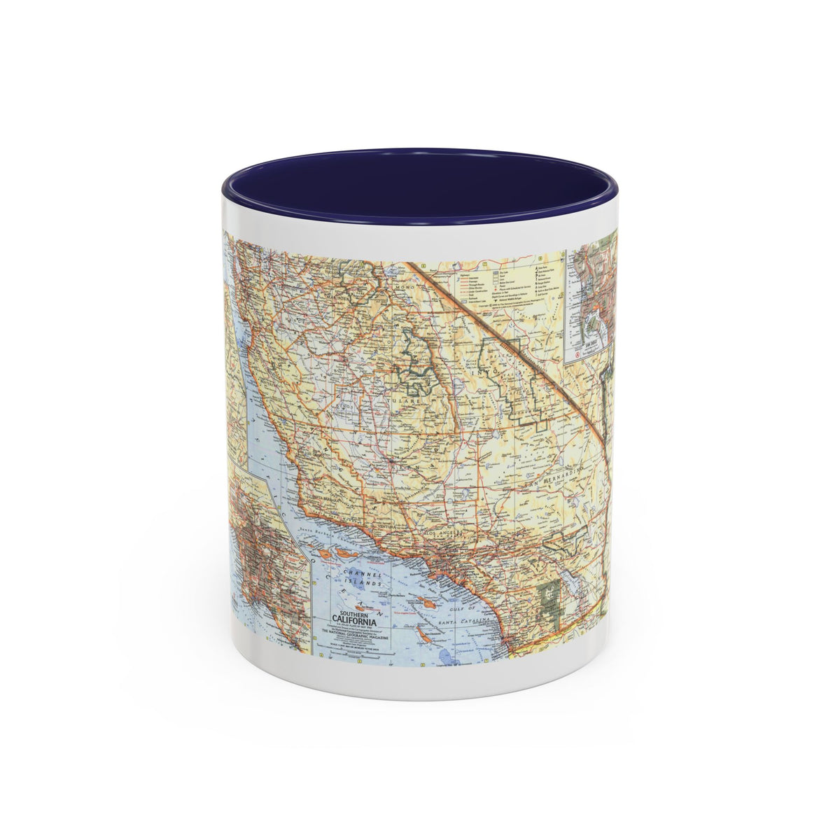 USA - California, Southern (1966) (Map) Accent Coffee Mug