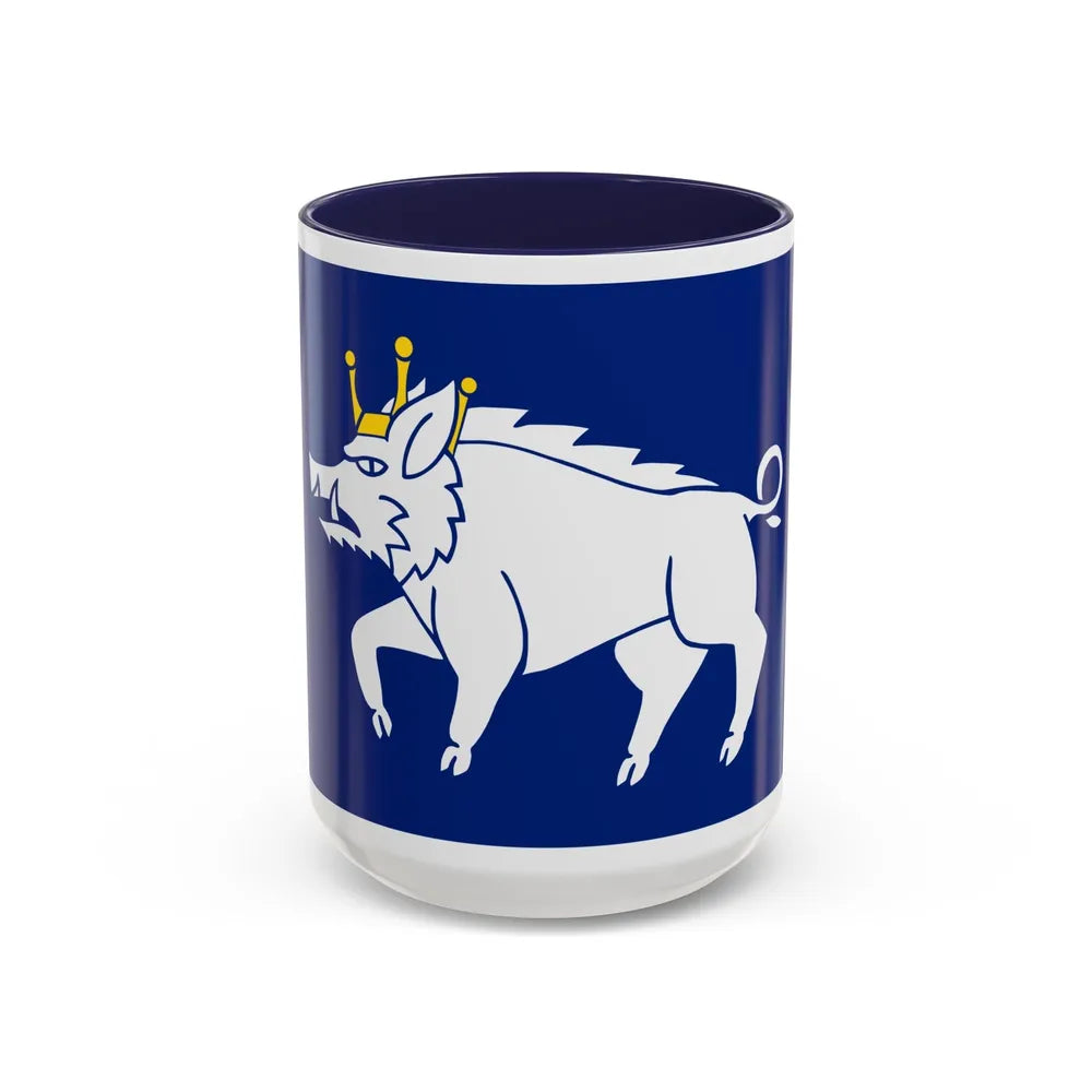 Flag of Kingswinford UK - Accent Coffee Mug-15oz-Navy-Go Mug Yourself