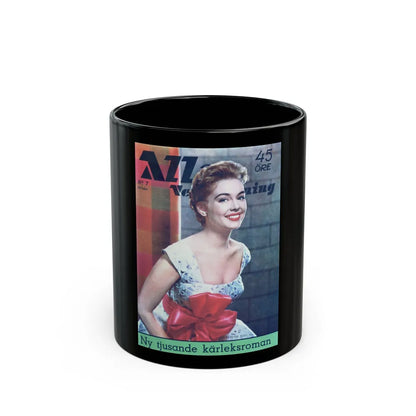 Barbara Rush #94 - Mag. Cover (Vintage Female Icon) Black Coffee Mug-11oz-Go Mug Yourself