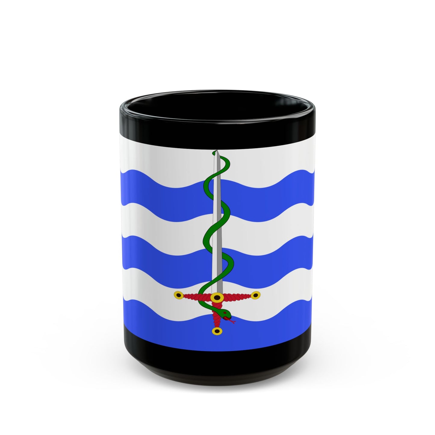 Flag of Saint Paul's Bay Malta - Black Coffee Mug-15oz-Go Mug Yourself