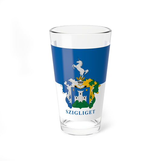 Flag of Szigliget variant (Hungary) Pint Glass 16oz