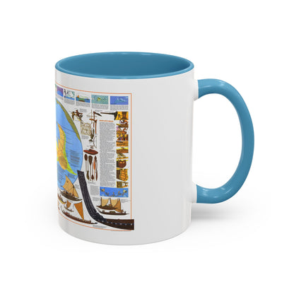 Pacific - Discoverers of the (1974) (Map) Accent Coffee Mug
