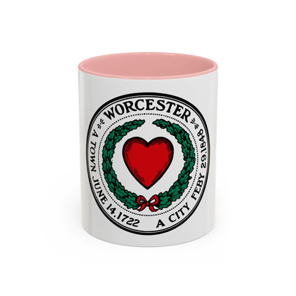 Seal of Worcester Massachusetts - Accent Coffee Mug